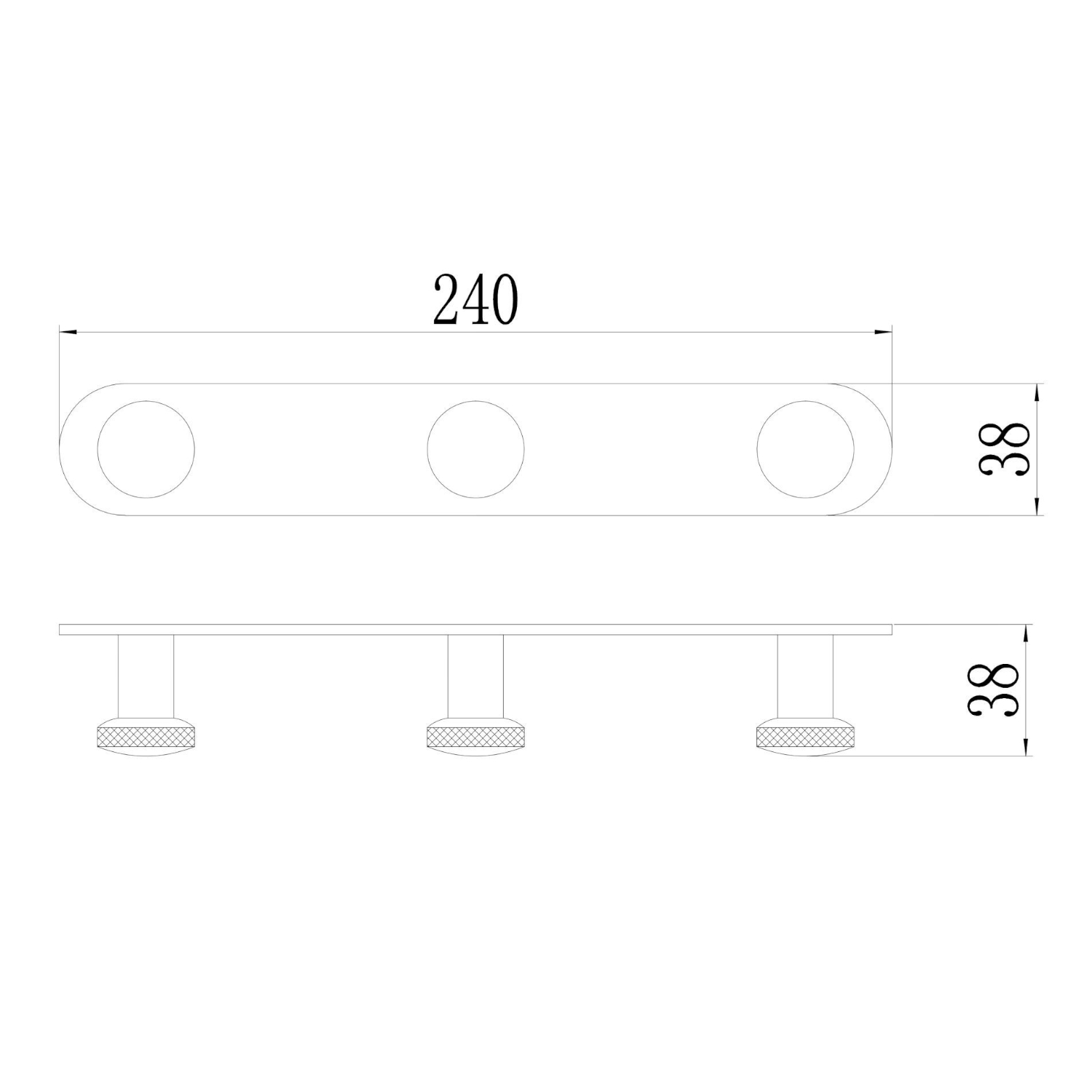 Планка с крючками Savol S-002173C, матовое золото