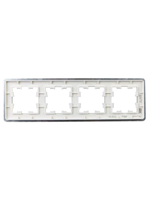 Рамка 4-м BRITE РУ-4-1-Бр метал. алюм. RE IEK BR-M42-M-01-K47