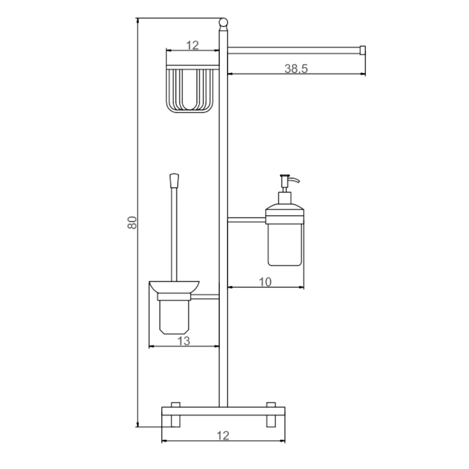 Напольная стойка Savol S-00B02, хром