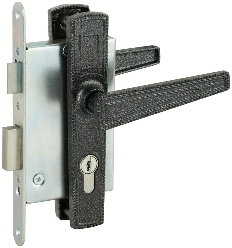 Замок врезной с ручками "Зенит" ЗВ4-3.01 серебр. 67001