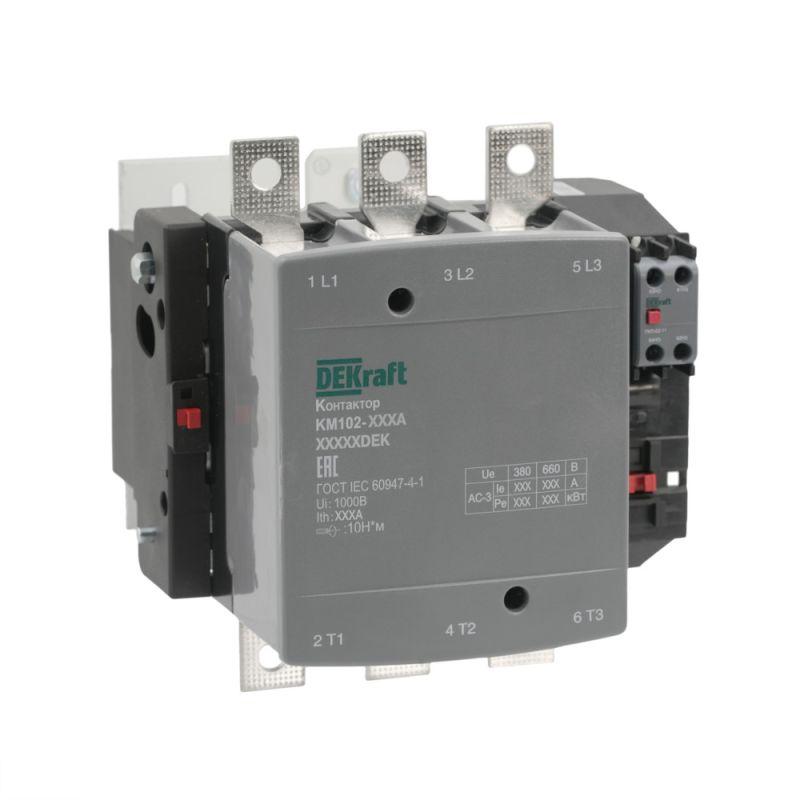 Контактор 265А 380В АС АС3 АС4 1НО+1НЗ КМ-102 DEKraft 21962DEK