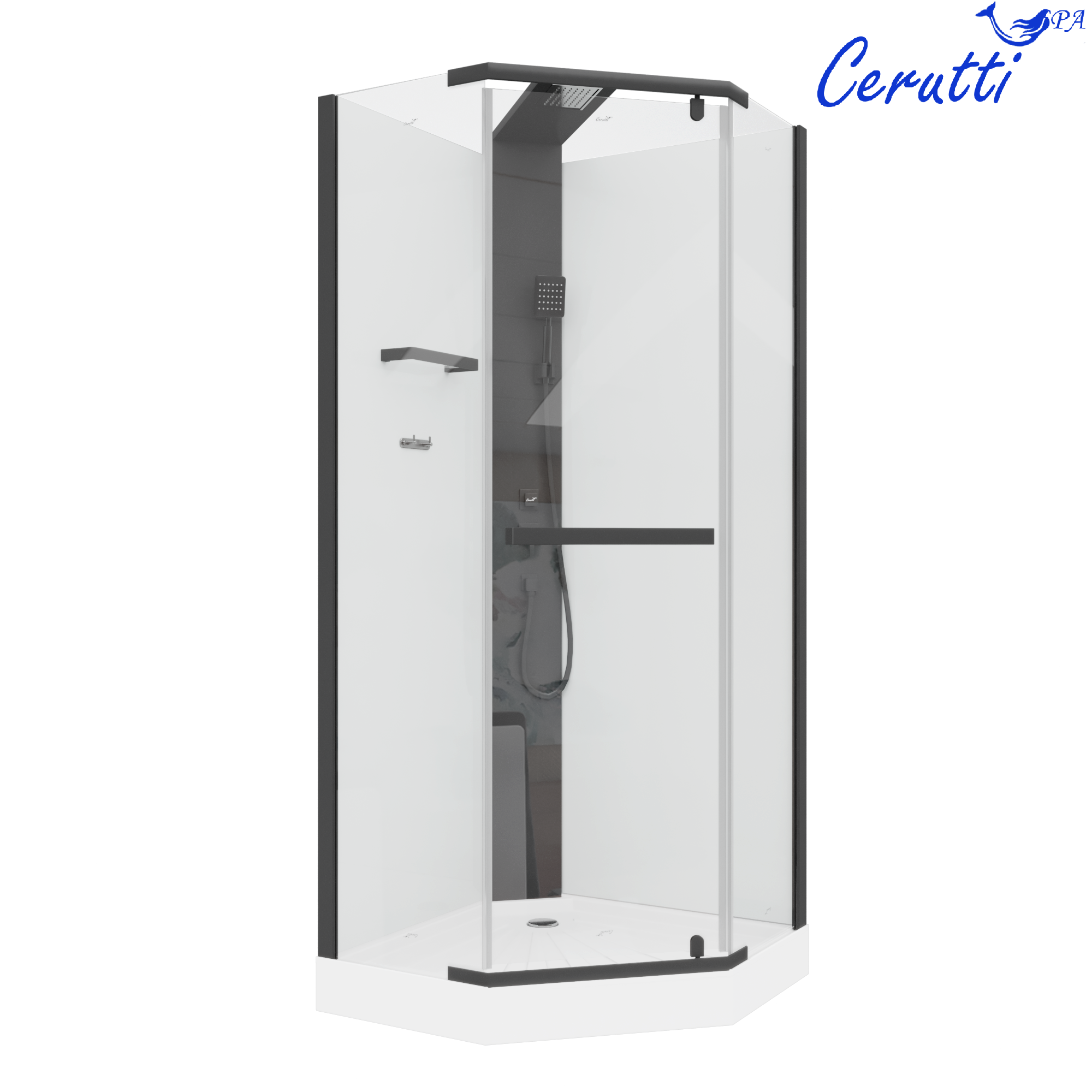 Кабина CHIKA901B душевая без крыши Ceruttispa (90x90x215-225)