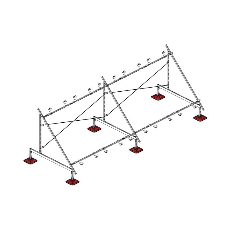 Конструкция опорная для установки нескольких солнечных панелей/коллекторов TECHNORAPTOR FOOT HD КМ TR0282