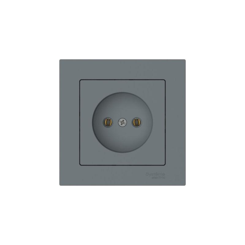 Розетка AtlasDesign 16А без заземл. быстрозажим. клем. в сборе грифель SE ATN000740S