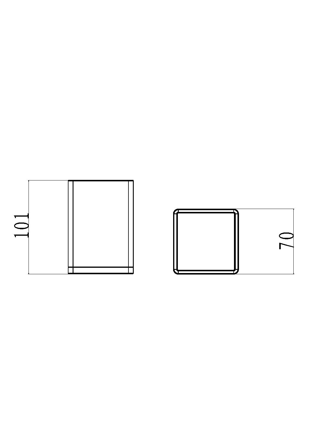 Стакан квадратный белый-хром