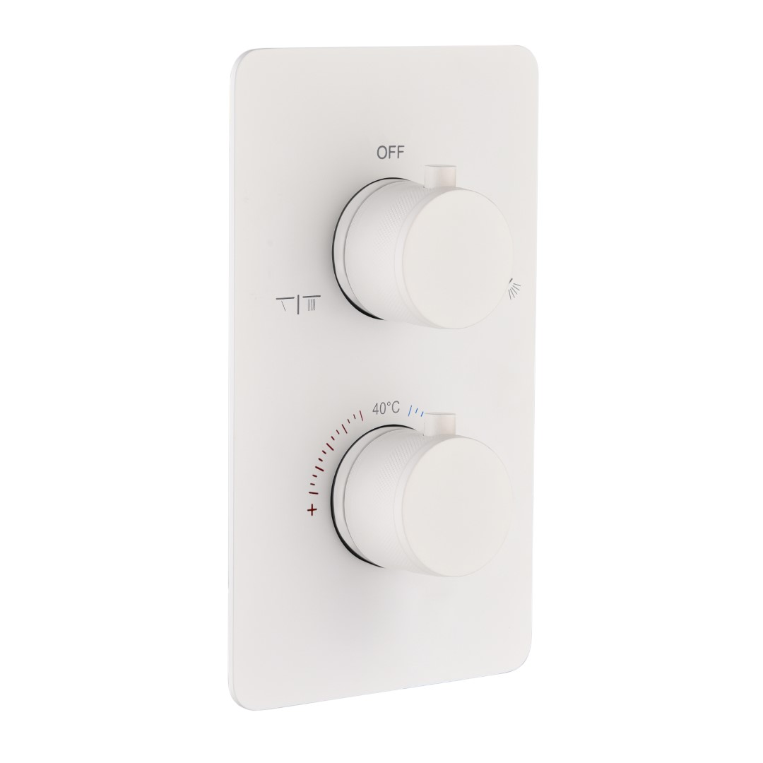 Смеситель встроенный с термостатом 2-х проходной MATT WHITE