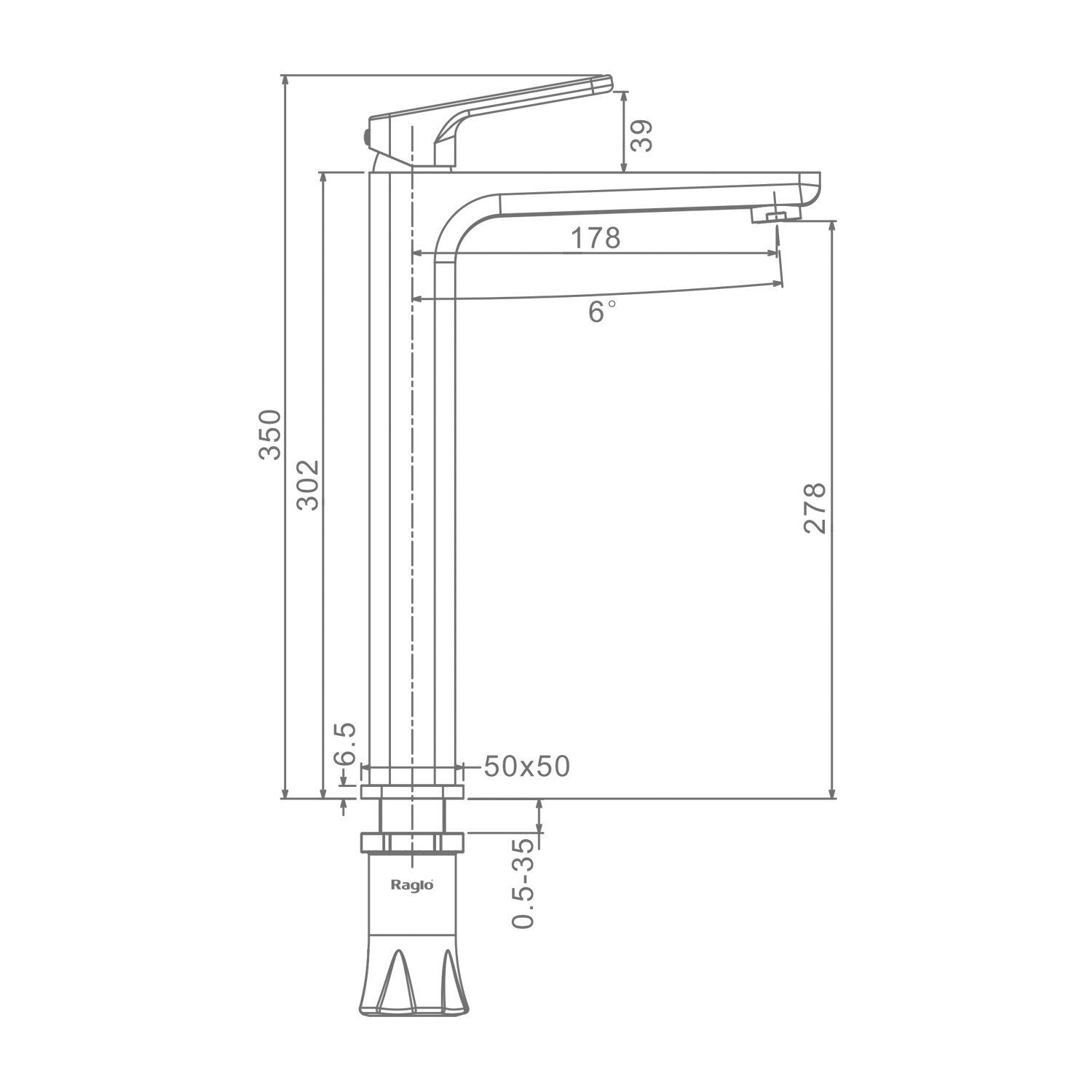 Смеситель для раковины Raglo R51.15.06, черный