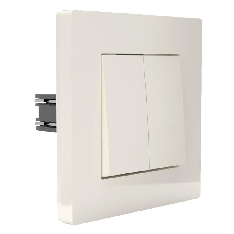 Выключатель 2-кл. СП Pixel 10А IP20 в сборе беж. TOKOV ELECTRIC TKE-PX-V2F-C02