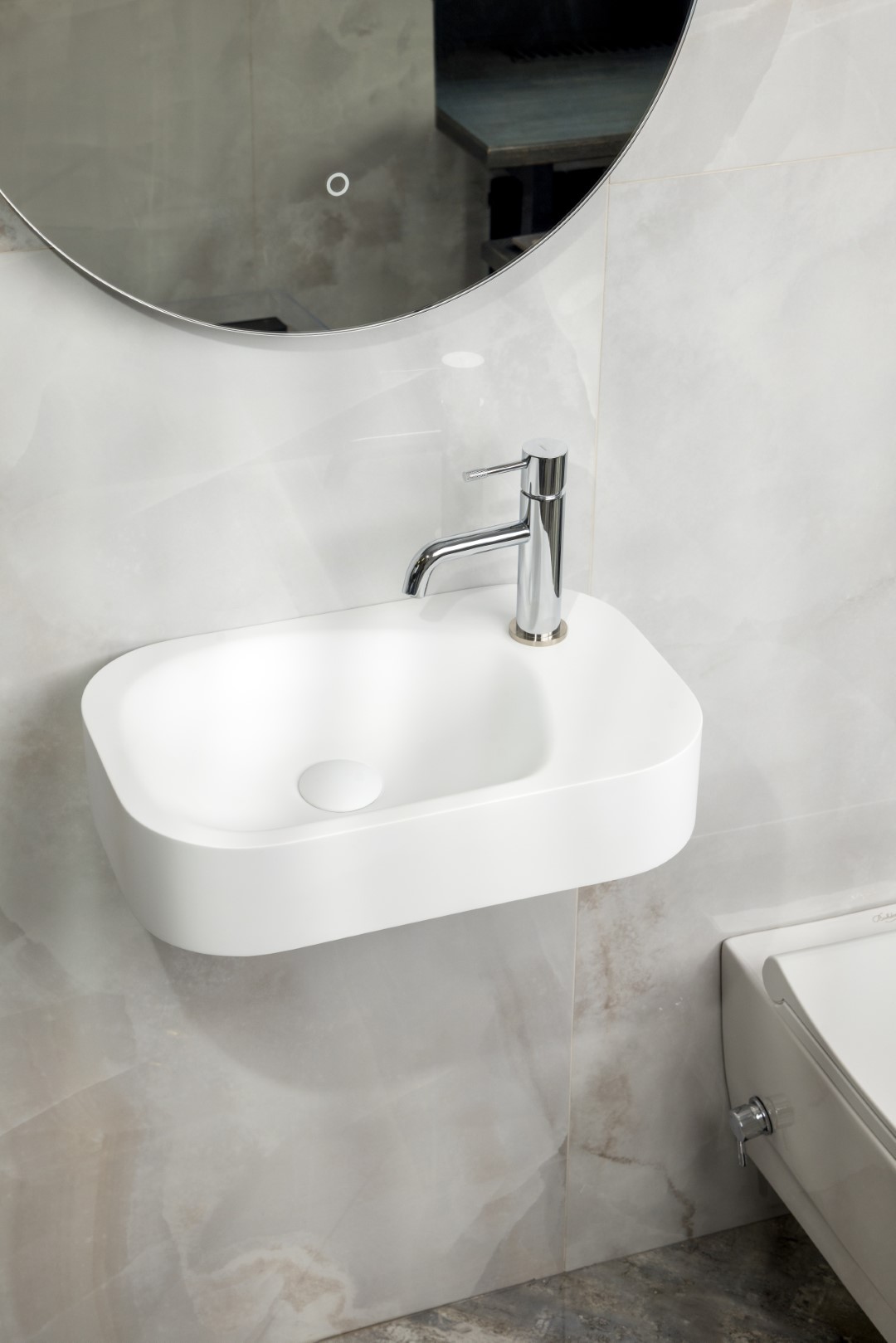 Раковина накладная COLIBRI Corian 480*320*100 White Glossy