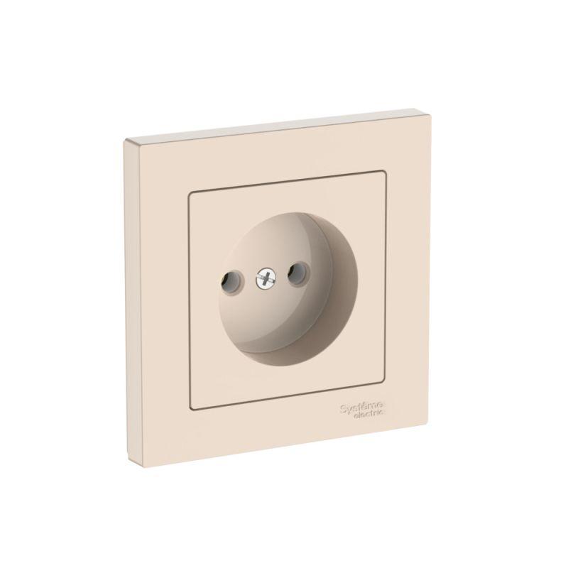 Розетка AtlasDesign 16А без заземл. быстрозажим. клем. в сборе беж. SE ATN000240S