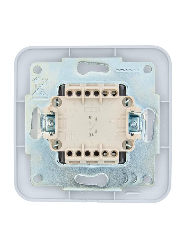 Выключатель 1-кл. 1п СП ASTI 10А IP20 в сборе жемчуж./бел. перламутр. LEZARD 7081-3030-100