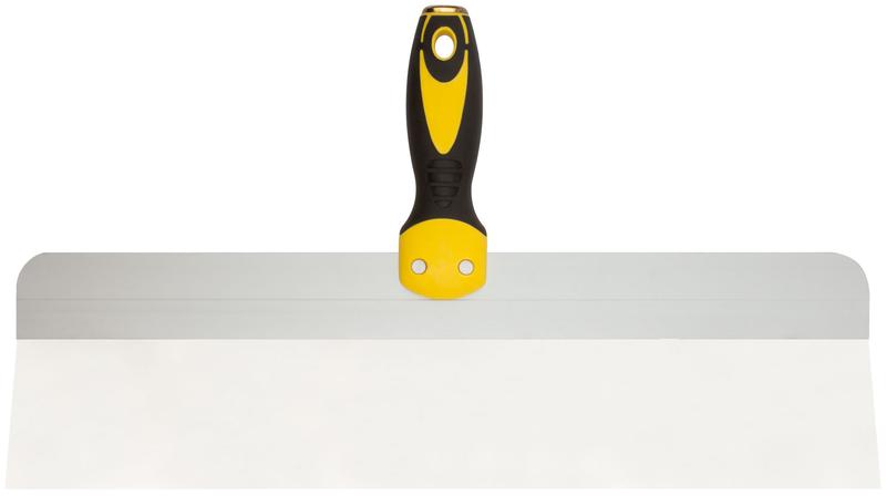 Шпатель фасадный нержавеющий профи прорезиненная ручка сметал. бойком 450мм FIT 06447