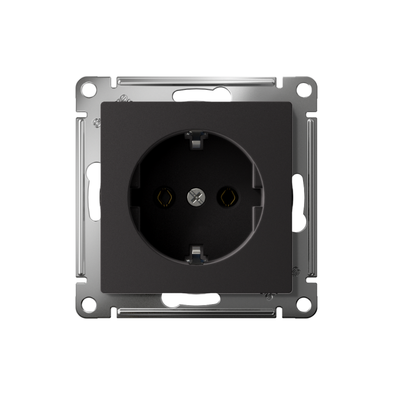 Розетка AtlasDesign 16А с заземл. быстрозажим. клем. механизм карбон SE ATN001043S