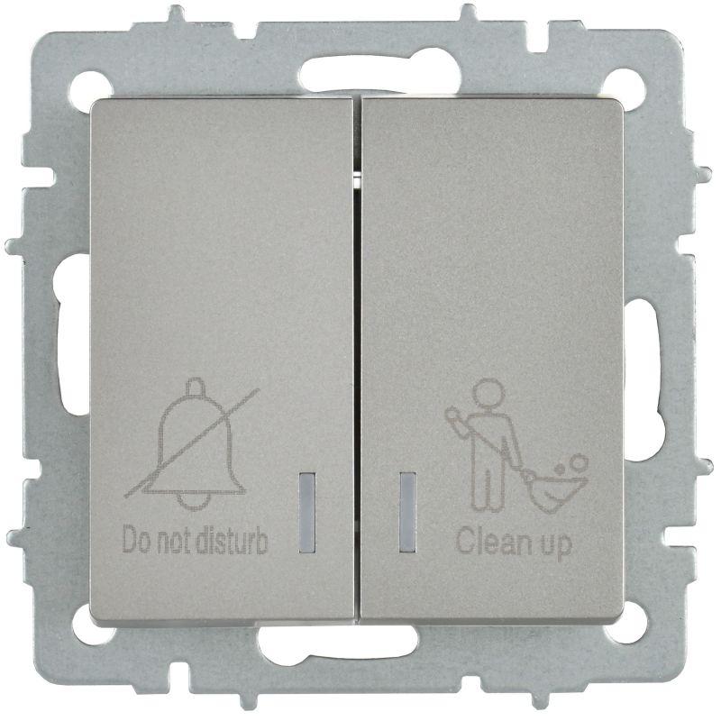 Выключатель 2-кл. BRITE 10А ВС10-2-9-БрС для отелей с индик. механизм сталь IEK BR-V20-2-10-K46