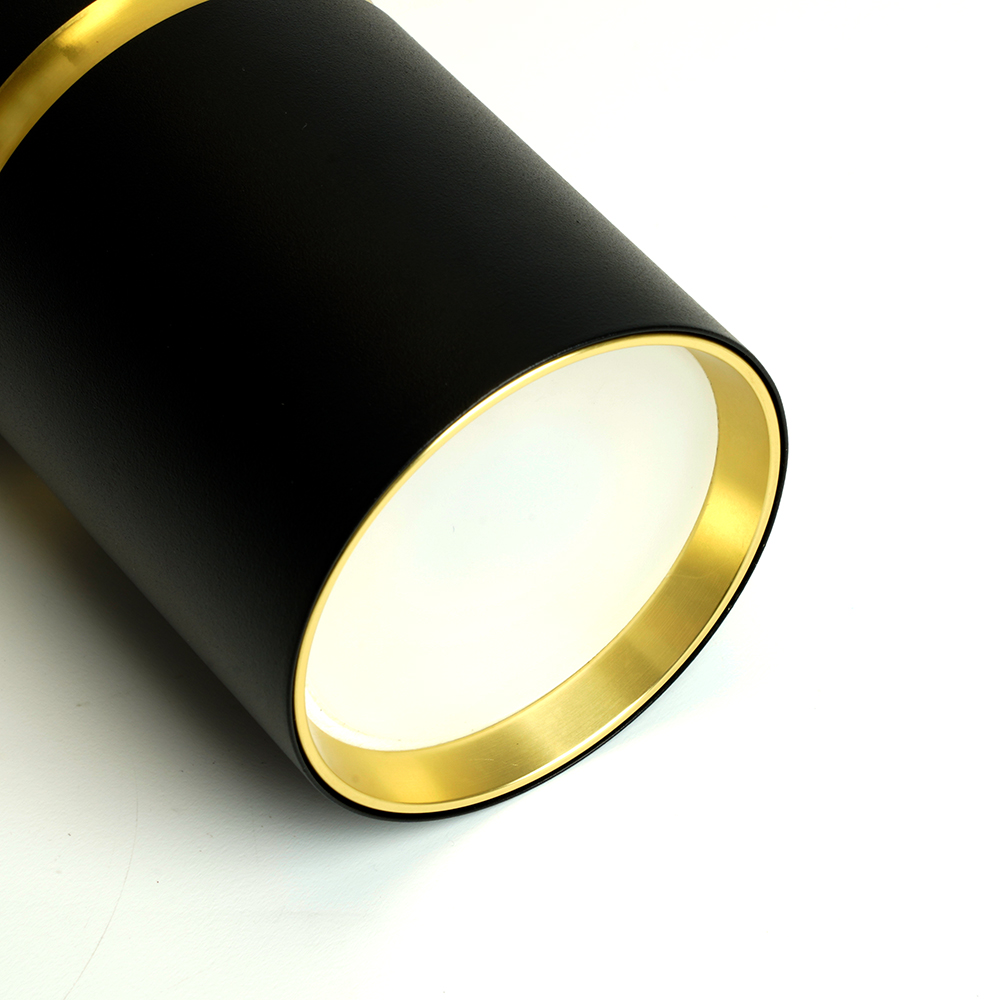 Светильник ДСО GU10 без лампы на подвесе черный золото