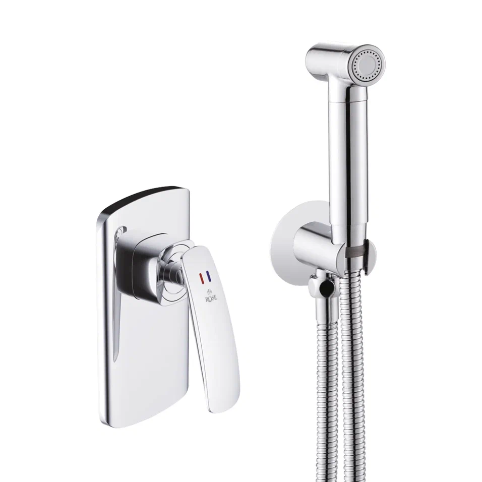 Гигиенический душ со смесителем Rose R1105, хром