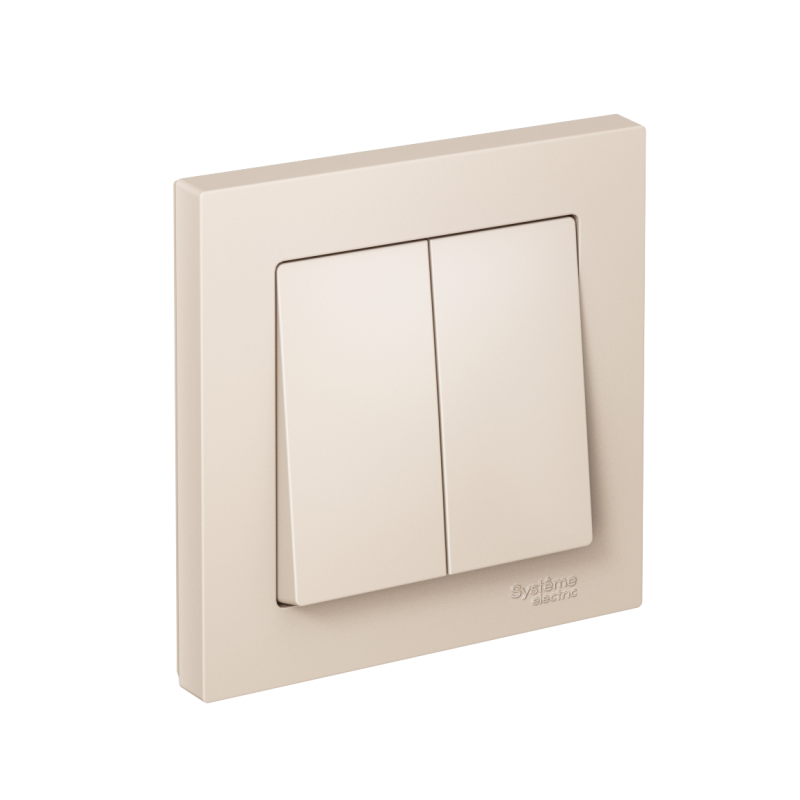 Выключатель 2-кл. AtlasDesign (сх. 5) 10AX быстрозажим. клем. в сборе беж. SE ATN000252S