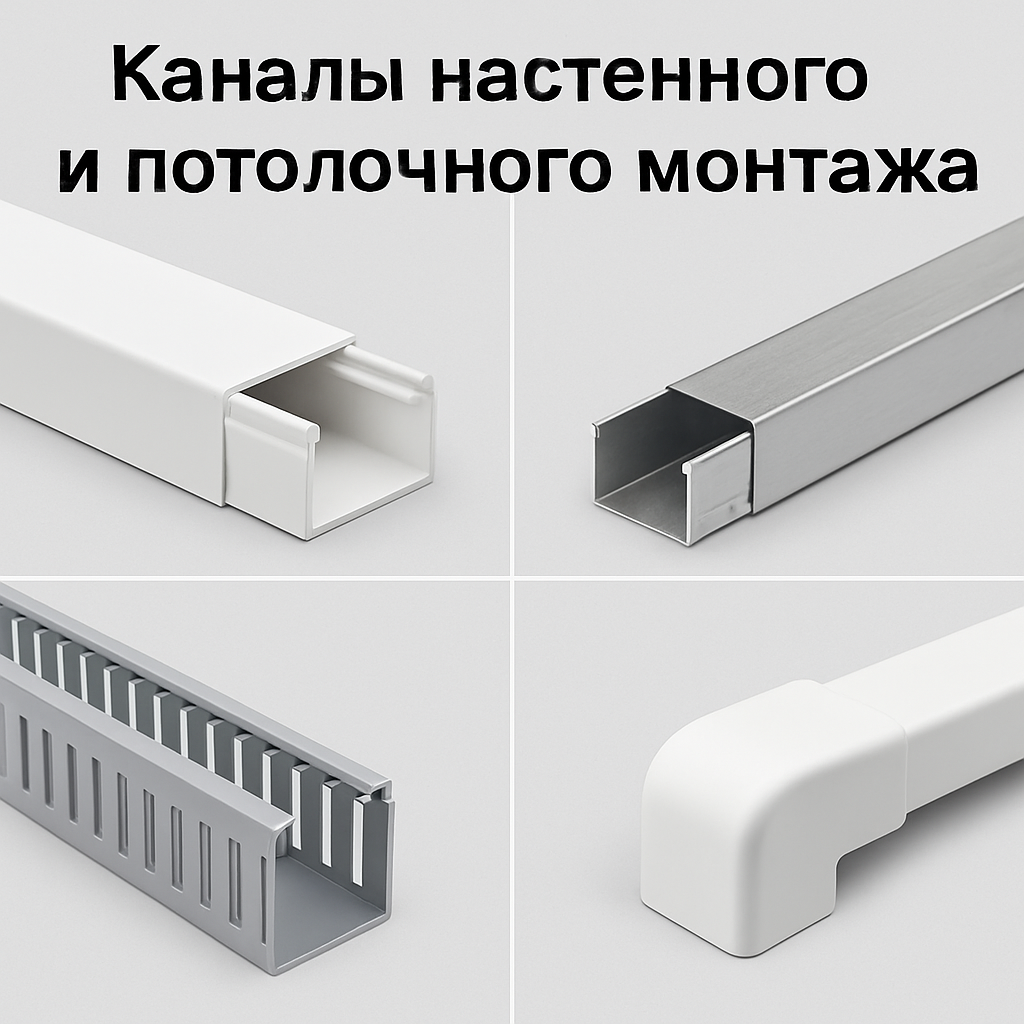 Каналы настенного и потолочного монтажа