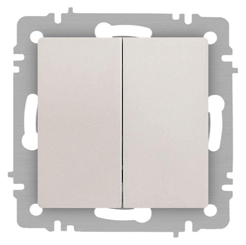 Выключатель 2-кл. СП Accent 6-104-06 10А IP20 250В AL/CU перламутр. Intro Б0063491