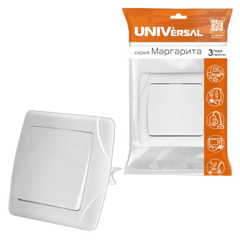 Выключатель 1-кл. СП Маргарита 10А IP20 бел. UNIVersal М0021