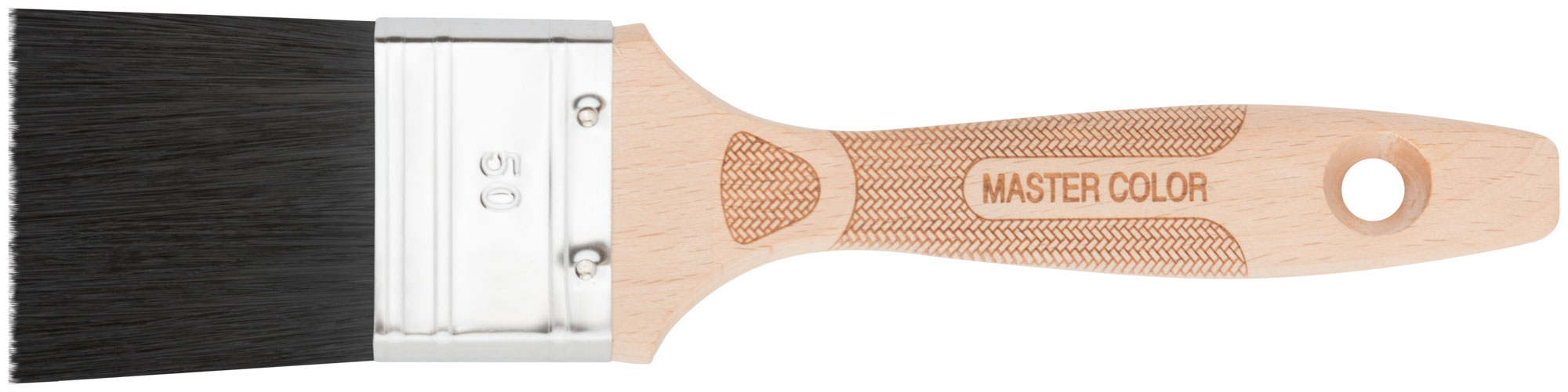 Кисть флейцевая, толщ. 15 мм, 70% ПБT/30% черная натур. щетина, нерж. обжим, ширина 50 мм