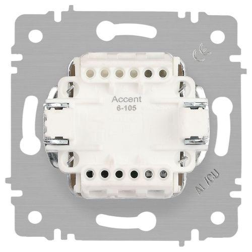 Выключатель 2-кл. СП Accent 6-105-07 10А IP20 250В с подсветкой AL/CU графит Intro Б0063521