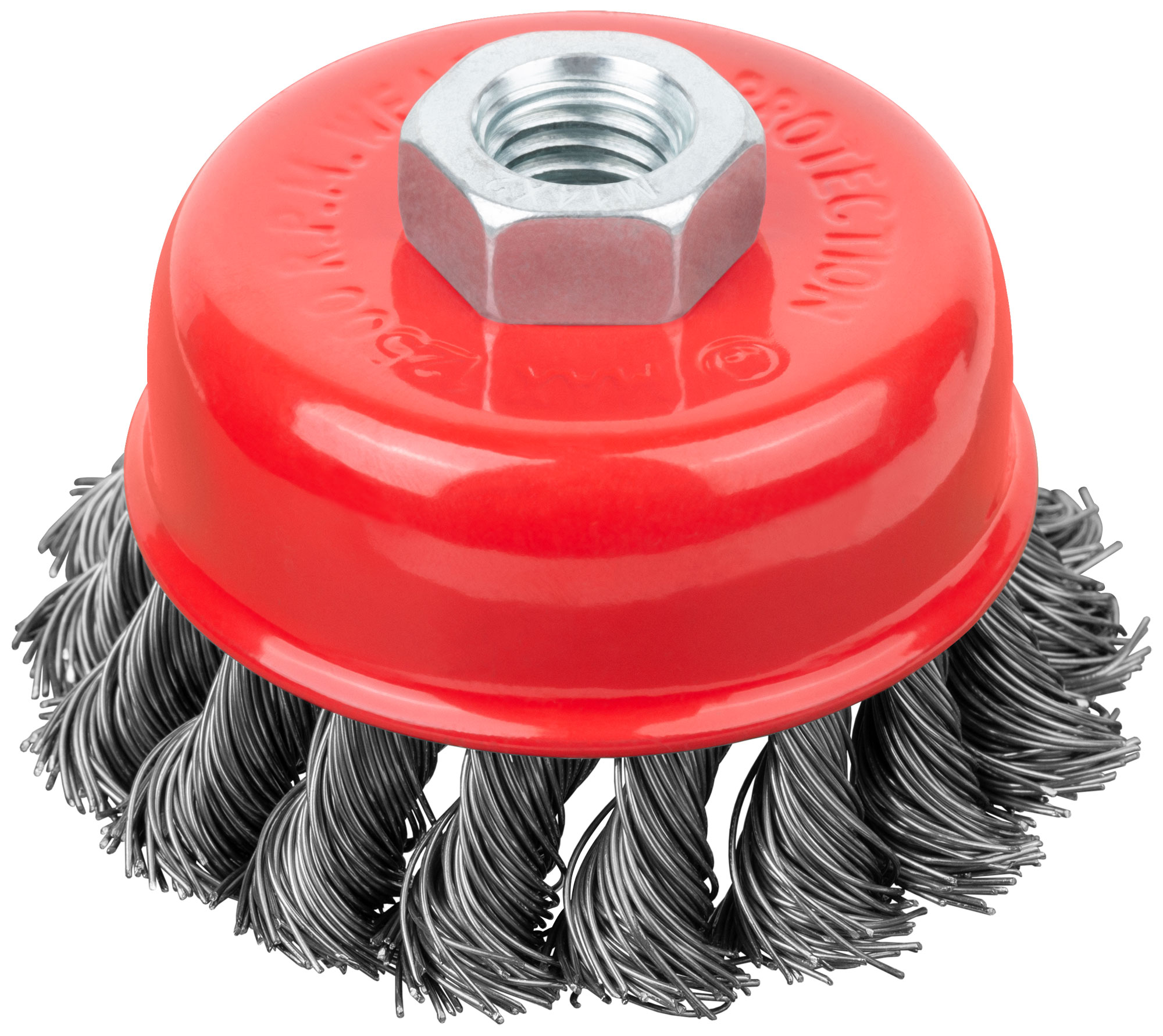 Корщетка-чашка, гайка М14, стальная витая проволока  75 мм