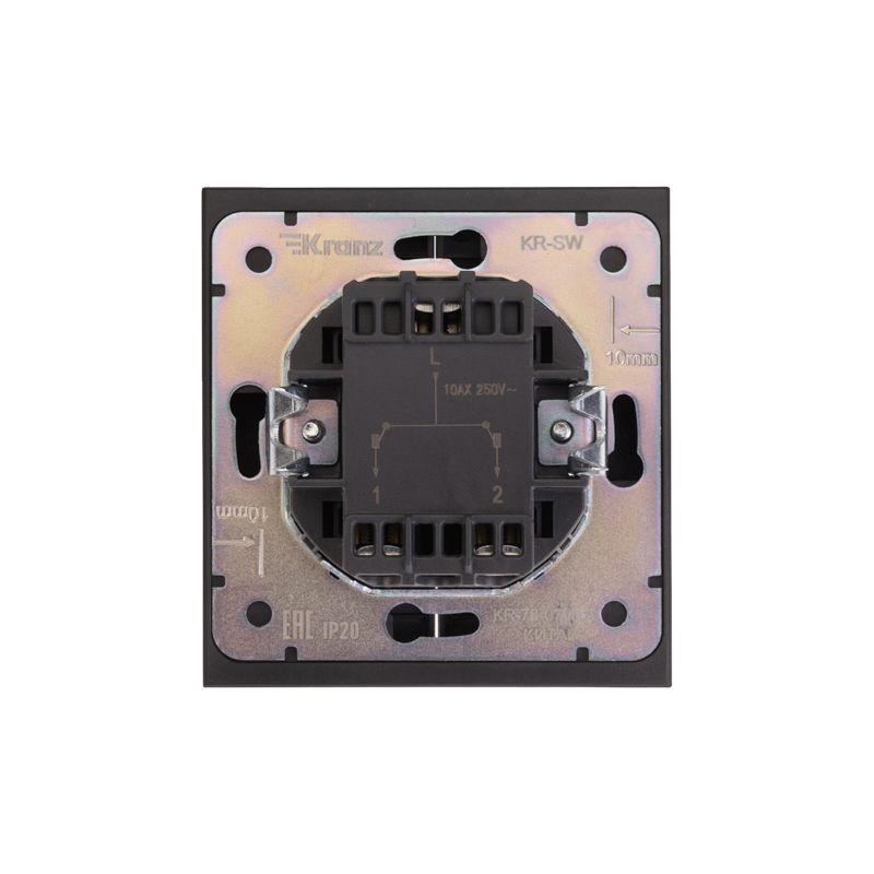 Выключатель 2-кл. СП STRONG MIELE 10А антрацит Kranz KR-78-0706-5