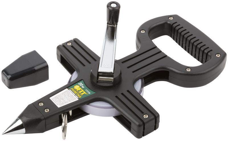 Рулетка геодезическая 20м стальная лента открытый пластик. корпус черн. FIT 17770