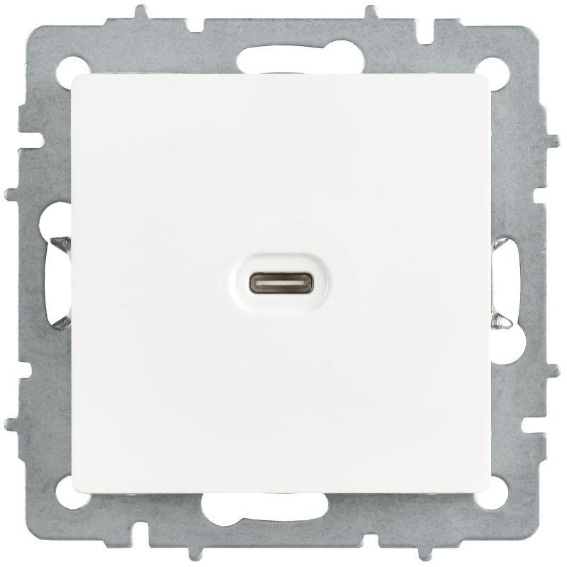 Розетка СП BRITE РЮ12-1-БрАБ USB C 65Вт высокоскор. заряд. арктич. бел. IEK BR-U13-065-K91