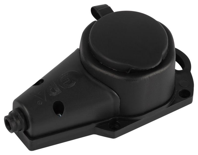 Колодка 1-м с заземл. 16A IP44 KX-1e-B-IP44 каучук. черн. Эра Б0068402