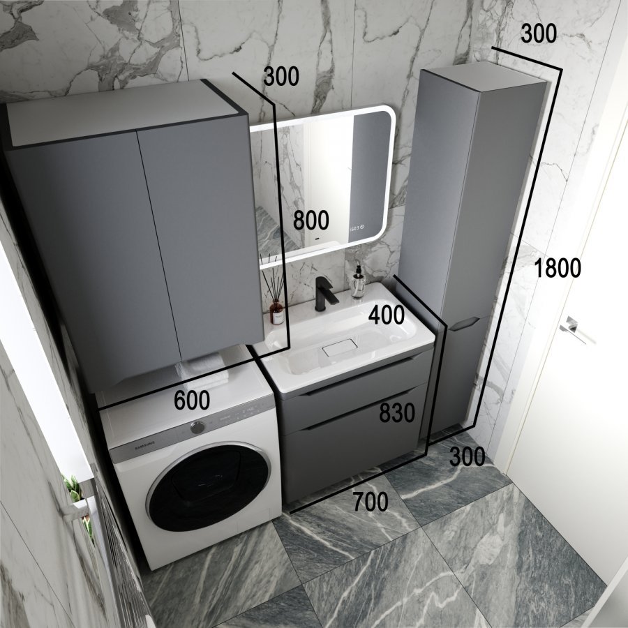 ПШ "Марелла мини 600" Люкс антискрейтч серый, PLUS