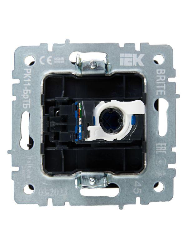 Розетка компьютерная СП RJ45 кат.6 BRITE РК11-БрТБ механизм бронза IEK BR-K10-2-K45