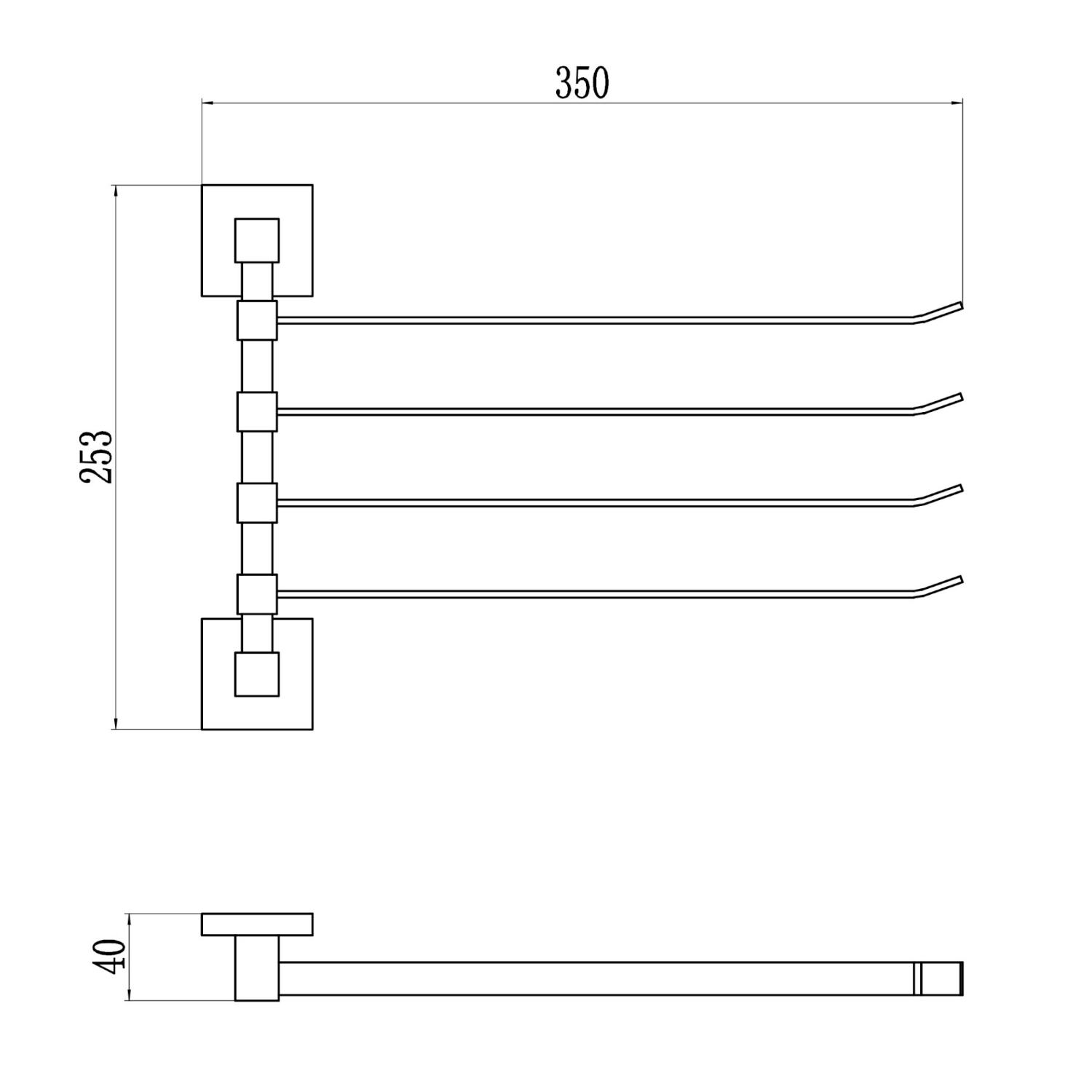 Полотенцедержатель Savol S-06504H, черный