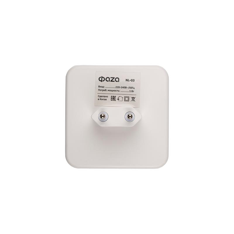Светильник светодиодный NL-03 1Вт 6500К IP20 в розетку ночник ФАZА 5061903