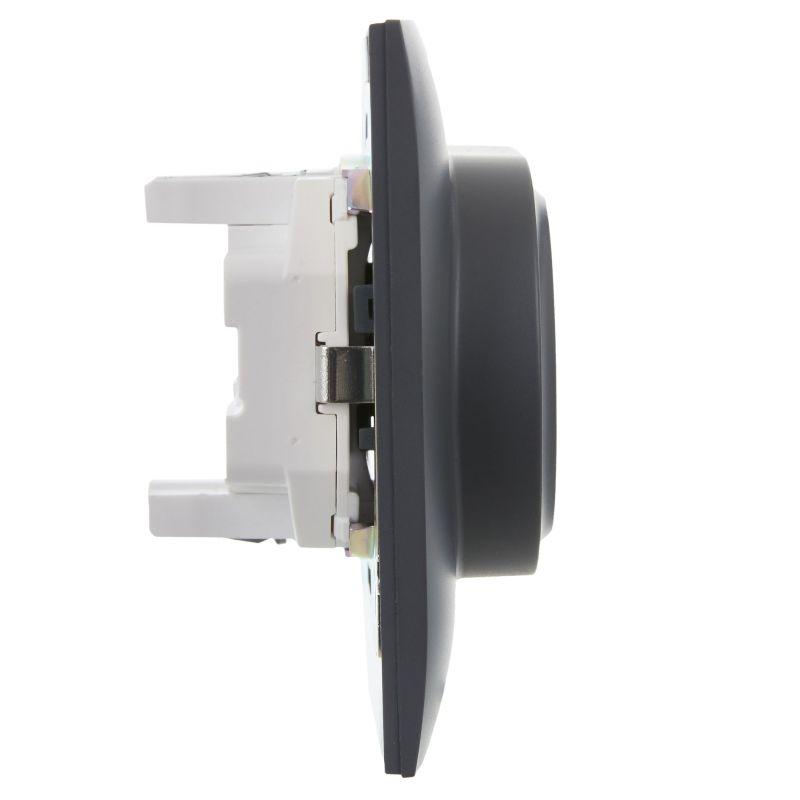 Розетка 2-м SKANDY 16А с заземл. без защ. шторок в сборе SK-R08T титан IEK SK-R21-16-K48-F