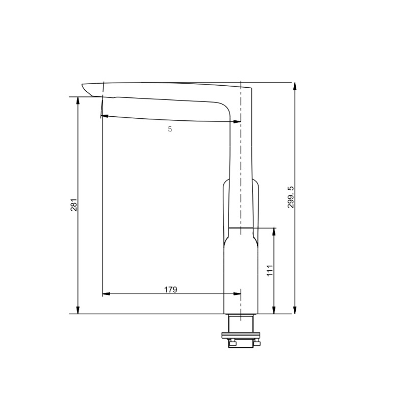 Смеситель для кухни Savol SK-H7001, хром