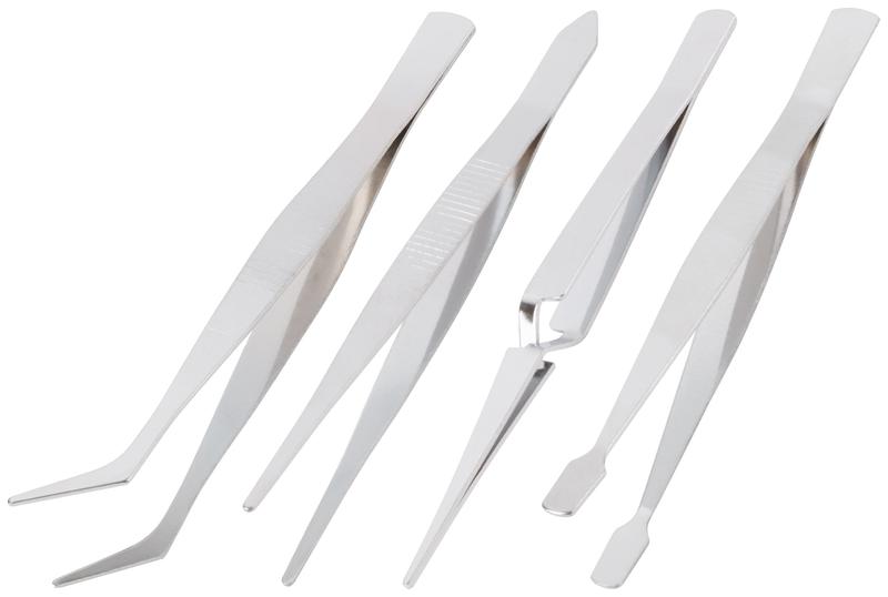 Набор пинцетов 4шт нержав. FIT 67445