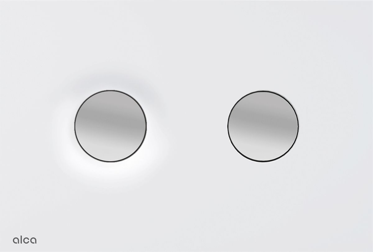 M1976-2 Кнопка смыва, белый-мат/хром-мат (335692)