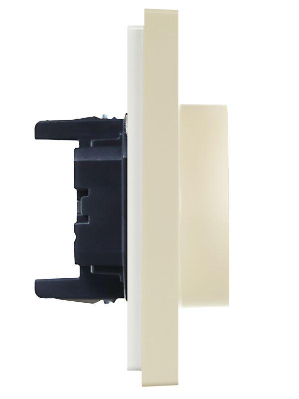 Розетка 2-м СП FORTE&PIANO FP424 16А с заземл. без защ. шторок безвинт. крепл. ваниль IEK FP-R21-16-1-K10