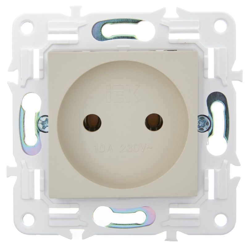 Розетка SKANDY 10А без заземл. без защ. шторок SK-R02B беж. IEK SK-R10-10-K10