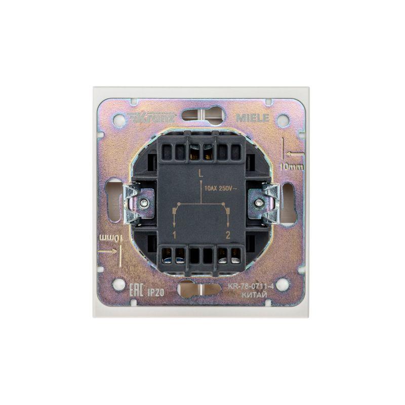 Выключатель для жалюзи 2-кл. СП STRONG MIELE 10А возвратный жемчуж. Kranz KR-78-0711-4