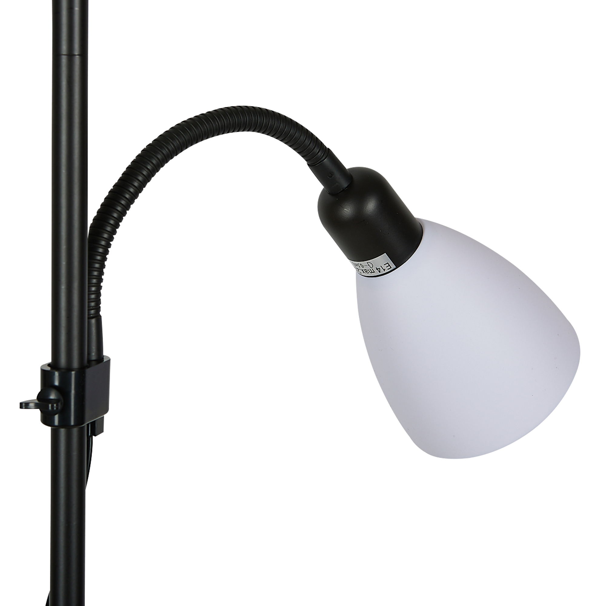 Торшер UML-T520 E27+E14 BLACK/WHITE напольный под лампу Е27 и Е14 2х60W черный/белый