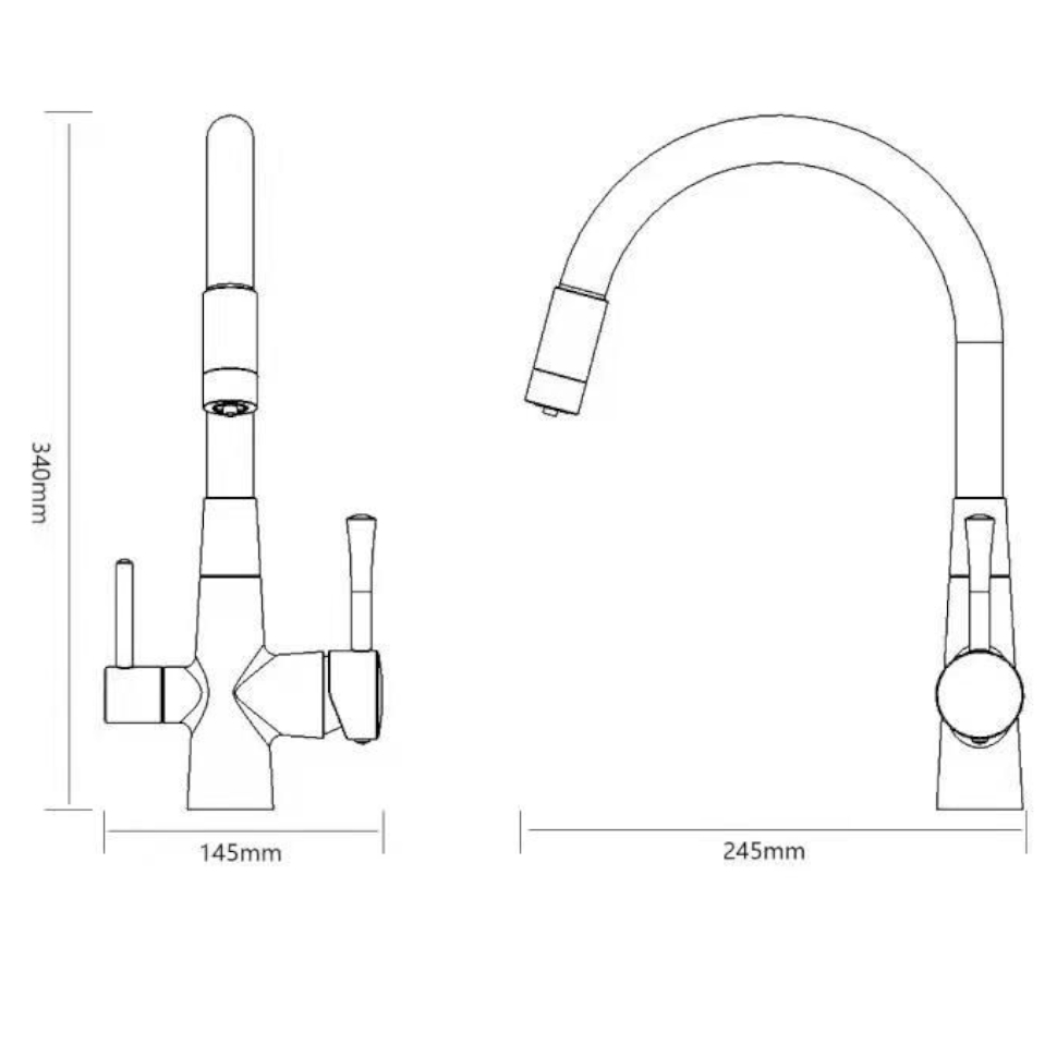 Смеситель для кухни с подключением к фильтру Savol S-L1806H-02, черный