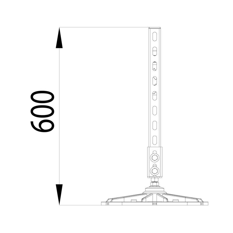 Конструкция опорная для горизонт. прямоугольн. воздуховодов и метал. лотков кабеленесущих систем TECHNORAPTOR FOOT 500х500 HD КМ TR0284