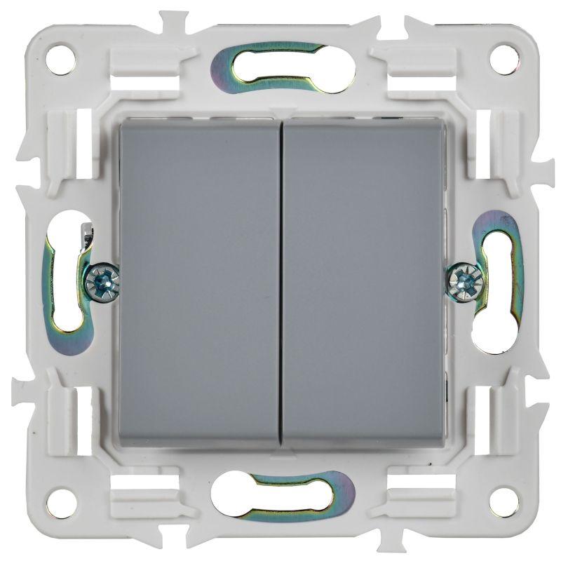 Выключатель перекрестный 2-кл. SKANDY 10А SK-V06Gr сер. IEK SK-V23-0-10-K03
