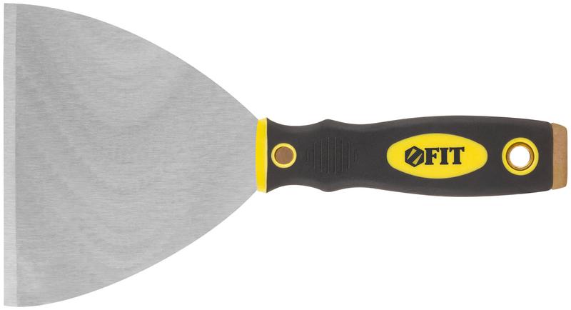 Шпатель для удаления ржавчины профи толщ. лезвия 1мм двухкомп. ручка сметал. бойком 5дюйм (125мм) FIT 06675