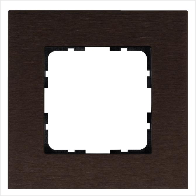Рамка 1-м G-Metal метал. алюм. корич. Brown Jasmart G1001AZ