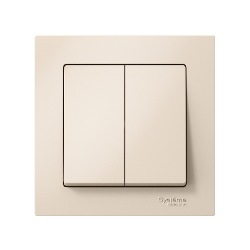 Выключатель 2-кл. AtlasDesign (сх. 5) 10AX быстрозажим. клем. в сборе беж. SE ATN000252S