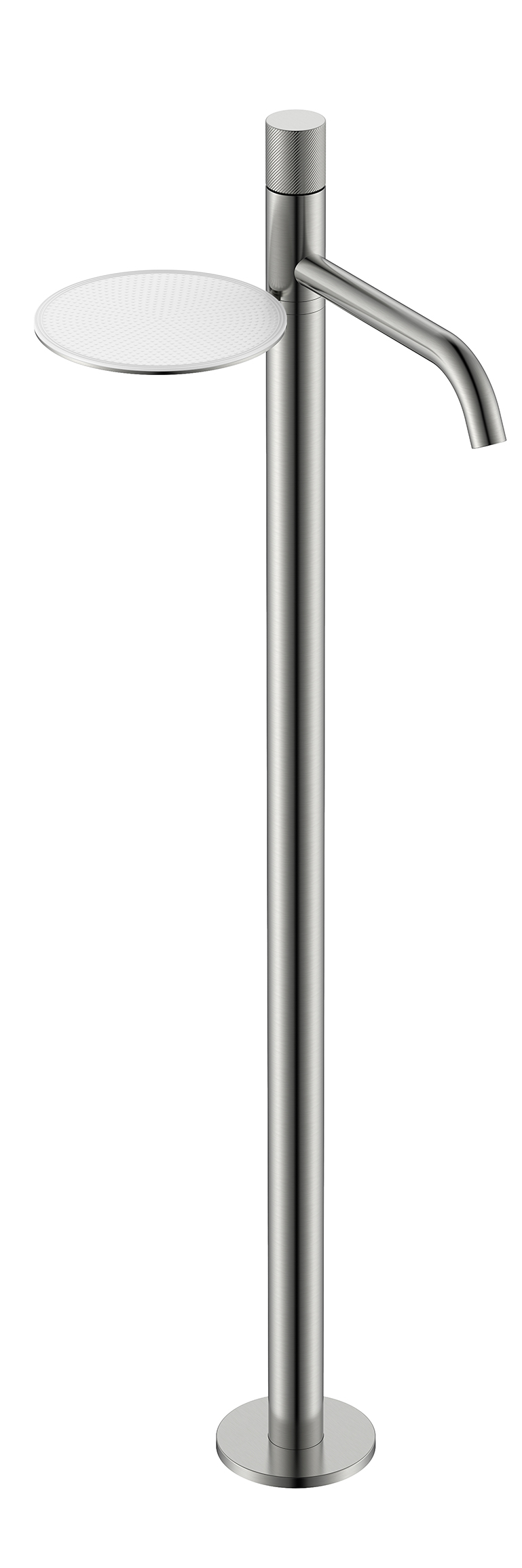 Смеситель STICK напольный для умыв. Nikel Brush с ручкой SPIRALE